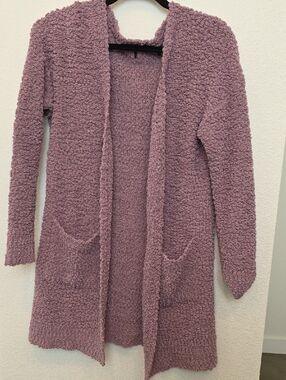 Cozy Lavender Popcorn Knit Cardigan